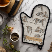 Jungle Leopard Wildtier Muster Ofenhandschuh & Topflappen-Set