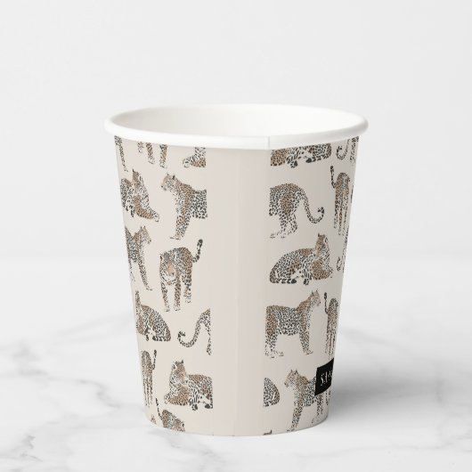Jungle Leopard Wildtier Muster Pappbecher (Rechts)