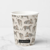 Jungle Leopard Wildtier Muster Pappbecher (Vorderseite)