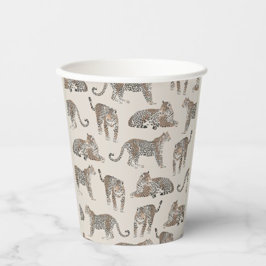 Jungle Leopard Wildtier Muster Pappbecher (Vorderseite)