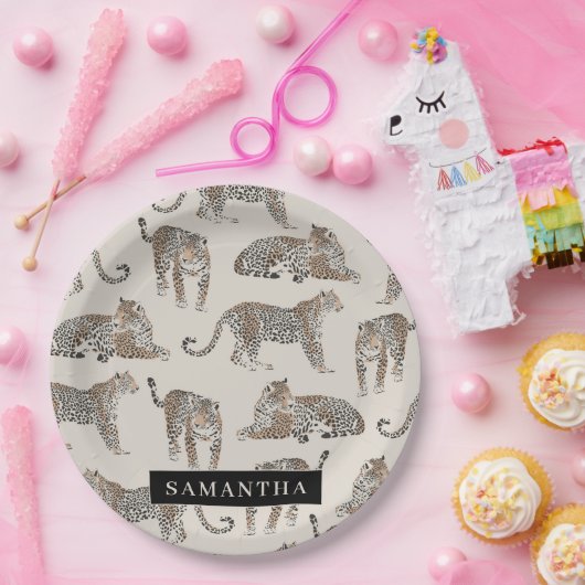 Jungle Leopard Wildtier Muster Pappteller (Party)