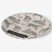 Jungle Leopard Wildtier Muster Pappteller (Schrägansicht)
