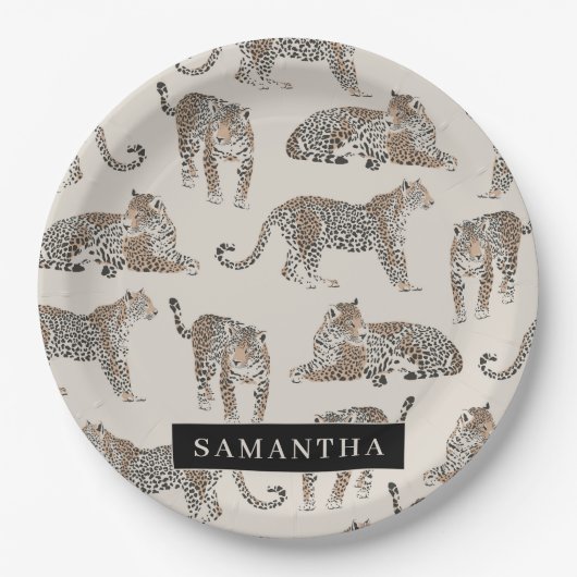 Jungle Leopard Wildtier Muster Pappteller (Vorderseite)