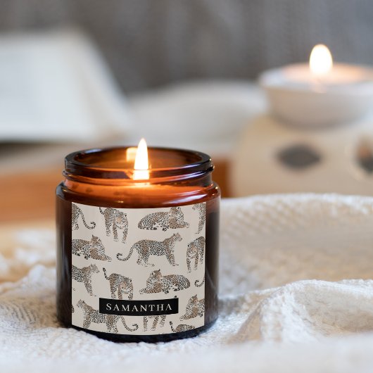 Jungle Leopard Wildtier Muster Quadratischer Aufkleber