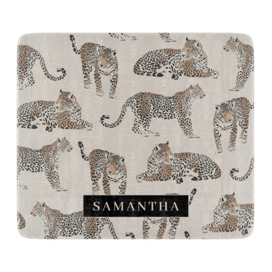 Jungle Leopard Wildtier Muster Schneidebrett (Vorderseite)