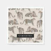 Jungle Leopard Wildtier Muster Serviette (Vorderseite)