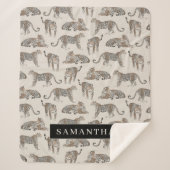 Jungle Leopard Wildtier Muster Sherpadecke (Vorderseite)