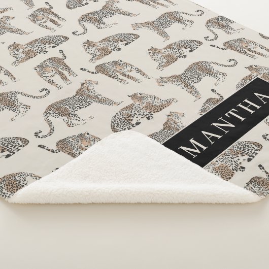 Jungle Leopard Wildtier Muster Sherpadecke (3/4)