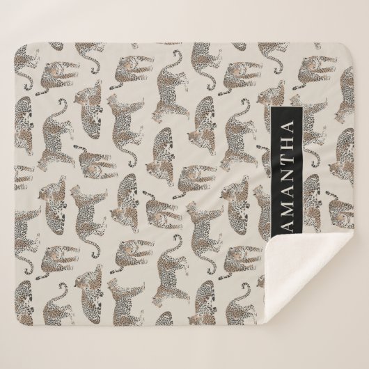 Jungle Leopard Wildtier Muster Sherpadecke (Vorderseite (Horizontal))