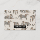 Jungle Leopard Wildtier Muster Visitenkarte (Vorderseite)