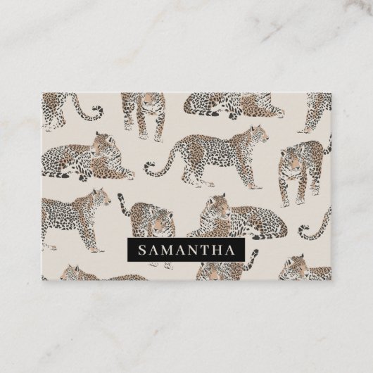 Jungle Leopard Wildtier Muster Visitenkarte (Vorderseite)