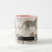 Jungle Leopard Wildtier Muster Zweifarbige Tasse (Mittel)