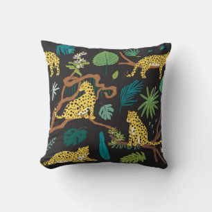 Jungle Leopards: Illustrationen zur Vintagen Tierw Kissen