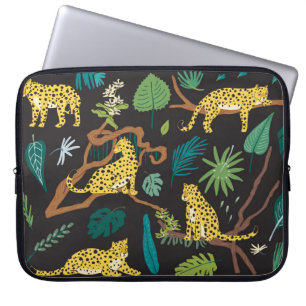 Jungle Leopards: Illustrationen zur Vintagen Tierw Laptopschutzhülle