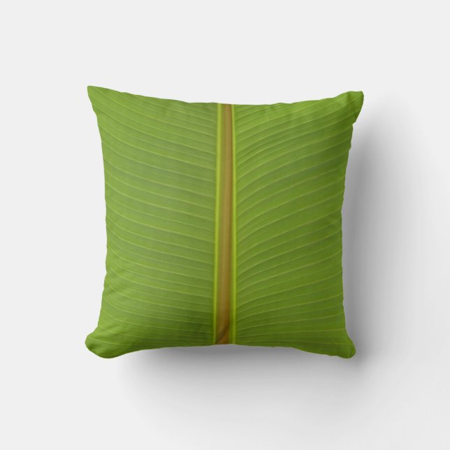 Jungle Lime Green Tropical Palm Leaf Textur Kissen (Vorderseite)