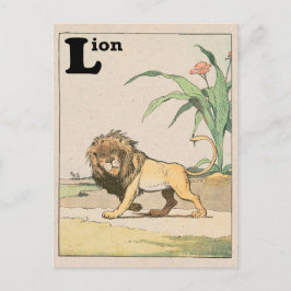 Jungle Lion Alphabet Animal Postkarte