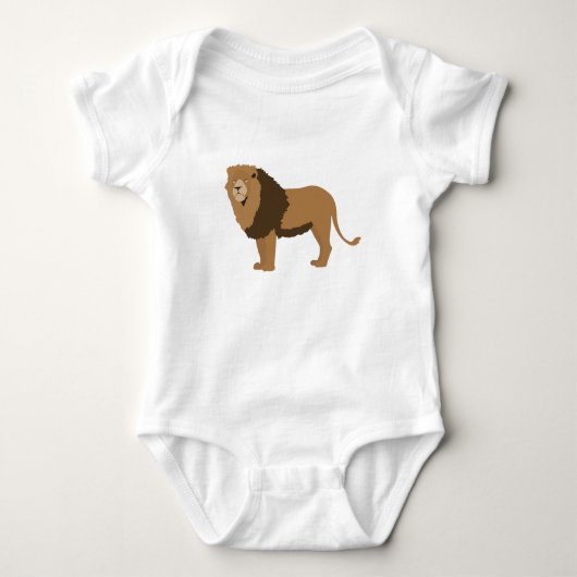 Jungle Lion Animal Illustration Baby Strampler (Vorderseite)
