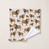 Jungle Lion Animal Pattern Badhandtuch Set (Waschlappen)