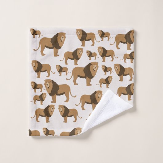 Jungle Lion Animal Pattern Badhandtuch Set (Waschlappen)