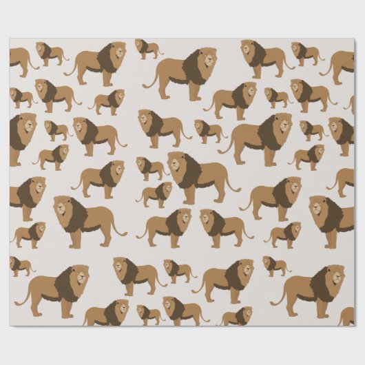 Jungle Lion Animal Pattern Geschenkpapier (Flach)