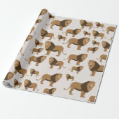 Jungle Lion Animal Pattern Geschenkpapier (Ungerollt)