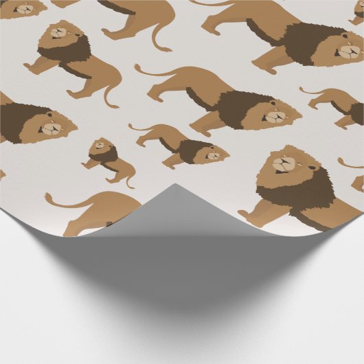 Jungle Lion Animal Pattern Geschenkpapier (Ecke)