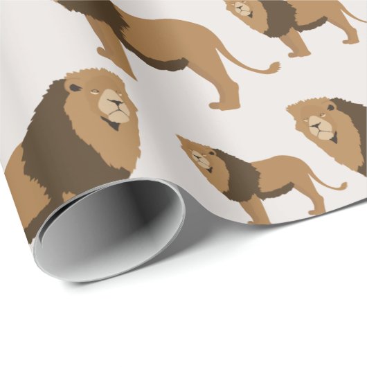 Jungle Lion Animal Pattern Geschenkpapier (Rolleneckpunkt)