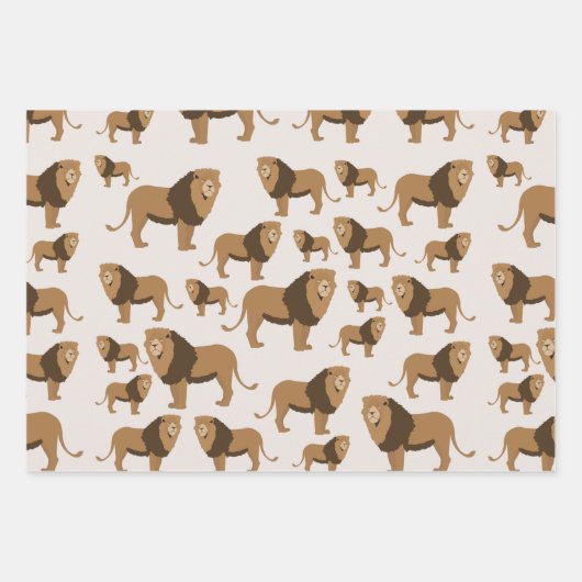 Jungle Lion Animal Pattern Geschenkpapier Set (Vorderseite 3)