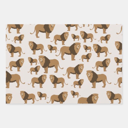 Jungle Lion Animal Pattern Geschenkpapier Set (Vorderseite 2)