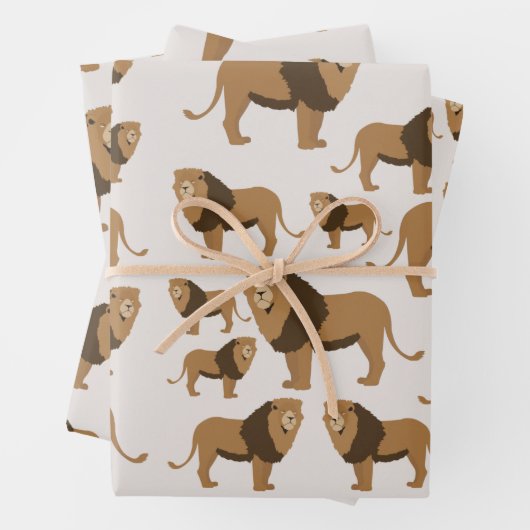 Jungle Lion Animal Pattern Geschenkpapier Set (Beispiel)