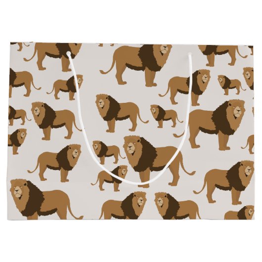 Jungle Lion Animal Pattern Große Geschenktüte (Rückseite)