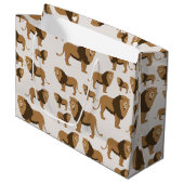 Jungle Lion Animal Pattern Große Geschenktüte (Vorderseite Schrägansicht)
