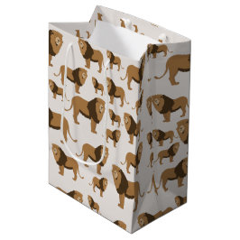 Jungle Lion Animal Pattern Mittlere Geschenktüte
