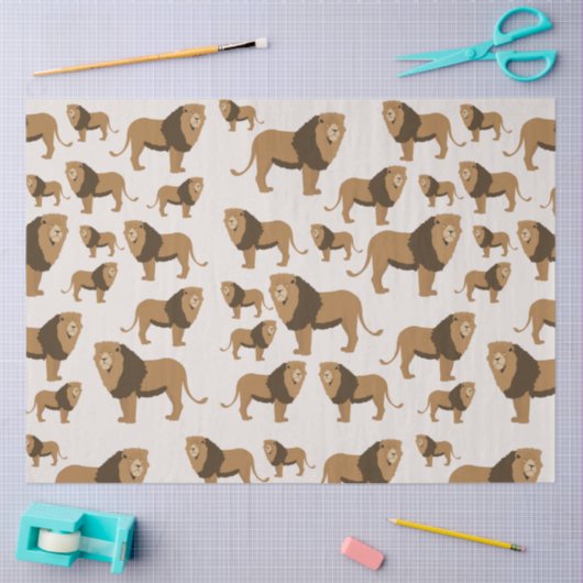Jungle Lion Animal Pattern Seidenpapier (Basteln)