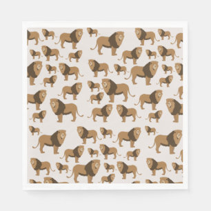 Jungle Lion Animal Pattern Serviette