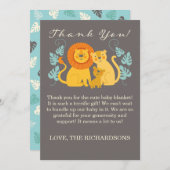 Jungle Lion Baby Dusche Danke Karte (Vorne/Hinten)