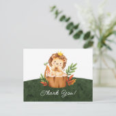 Jungle Lion Baby Dusche Danke Postcard Postkarte (Stehend Vorderseite)
