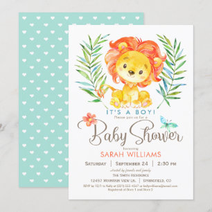 Jungle Lion Baby Dusche, Junge oder Mädchen Einladung