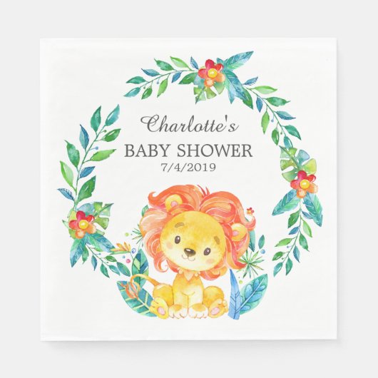 Jungle Lion Baby Duschpapier Napkins Serviette (Vorderseite)