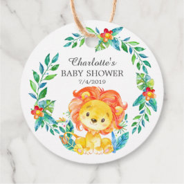 Jungle Lion Baby Showdusche Gefallen Tag Geschenkanhänger