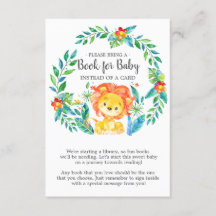 Jungle Lion Baby Shower Book for Baby Card