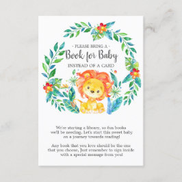 Jungle Lion Baby Shower Book for Baby Card Begleitkarte