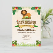 Jungle Lion Baby Shower Einladung (Stehend Vorderseite)