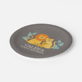 Jungle Lion Babydusche Pappteller (Schrägansicht)