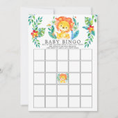 Jungle Lion BINGO Baby Showspiel Einladung (Vorderseite)
