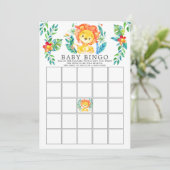 Jungle Lion BINGO Baby Showspiel Einladung (Stehend Vorderseite)