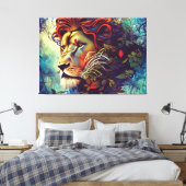 Jungle Lion Canvas Print Leinwanddruck (Insitu (Schlafzimmer))