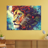 Jungle Lion Canvas Print Leinwanddruck (Insitu (Wohnzimmer))