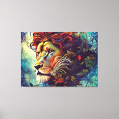 Jungle Lion Canvas Print Leinwanddruck (Vorderseite)