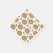 Jungle Lion Muster mit Kindername Geburtstag Serviette (Ecke)